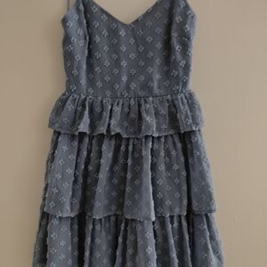 Altar'd State Blue Tiered Sundress Sleeveless V-Neck